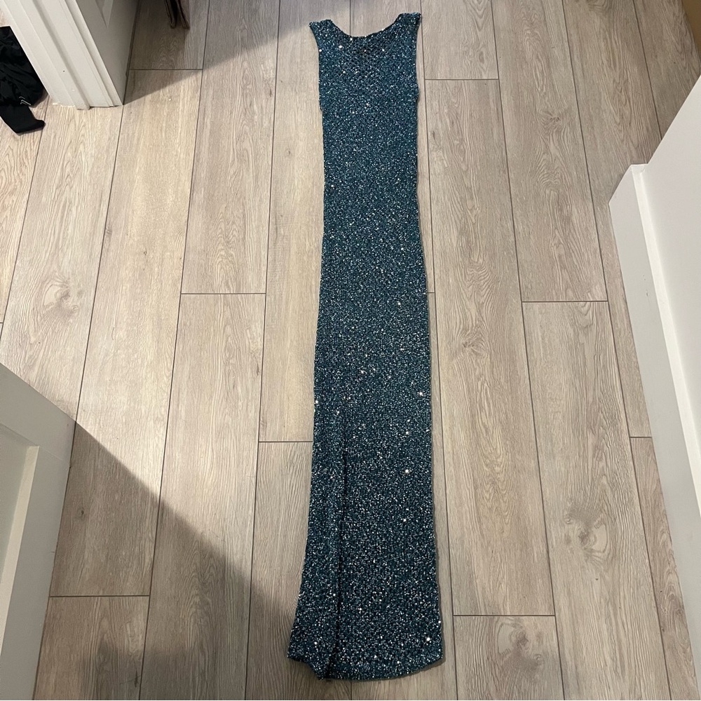 Missoni sparkly blue sequin mesh tank dress